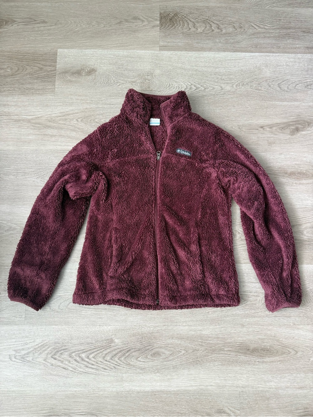 Columbia Burgundy Plush Full-Zip Fleece Jacket